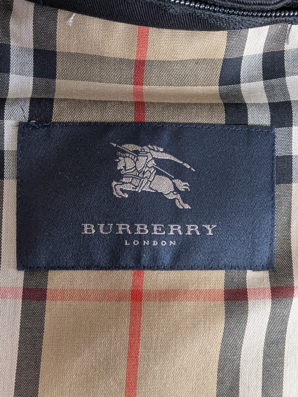 Burberry Classic Check Lined Jacket in Black & Beige, Black and Red Lining - Picture 11 of 15